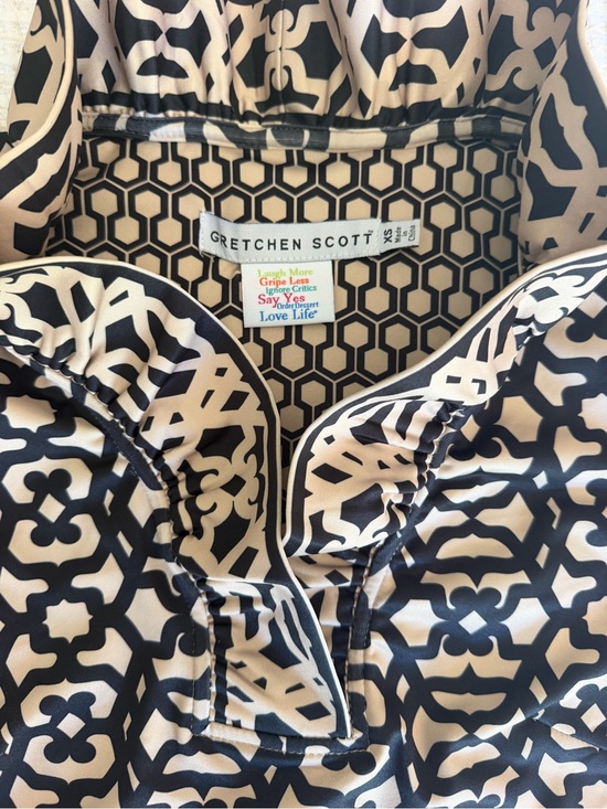 Gretchen Scott Designs Dresses & Skirts - Gretchen Scott Black and Cream Geometric Print Dress
